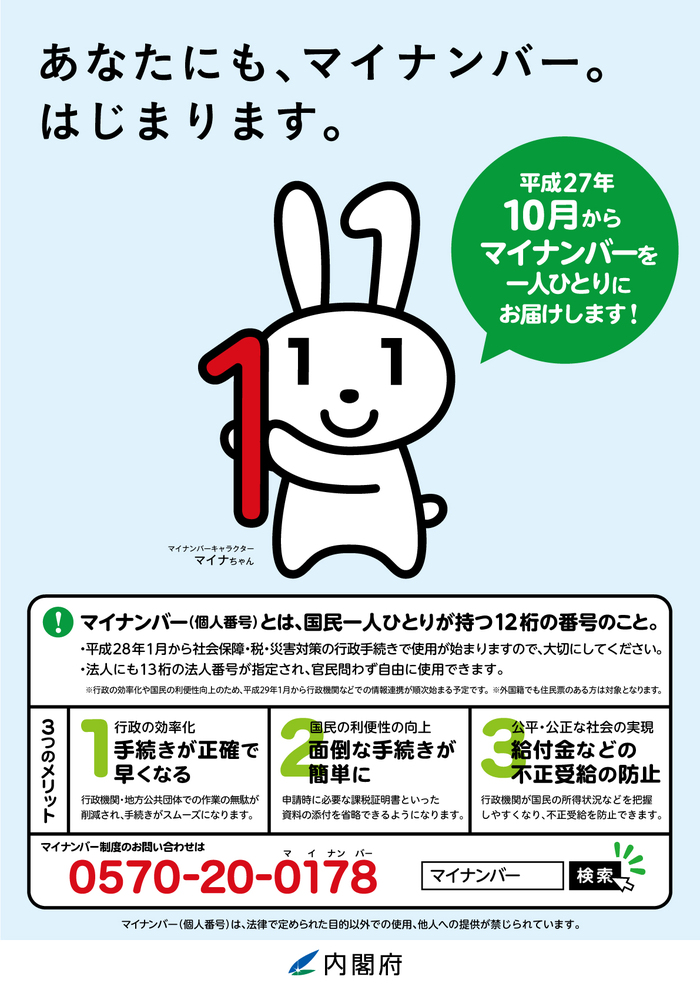 マイナンバーの案内ポスター
