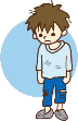 ボロボロの格好をした男の子のイラスト