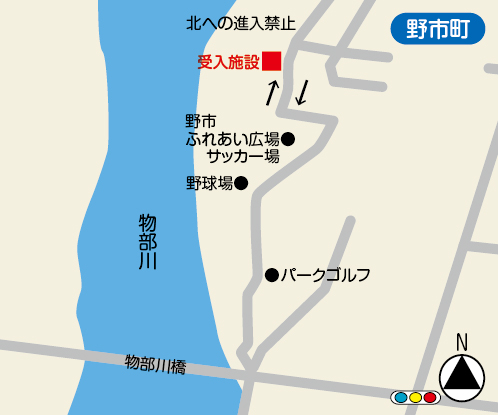 野市地域一時保管施設の地図