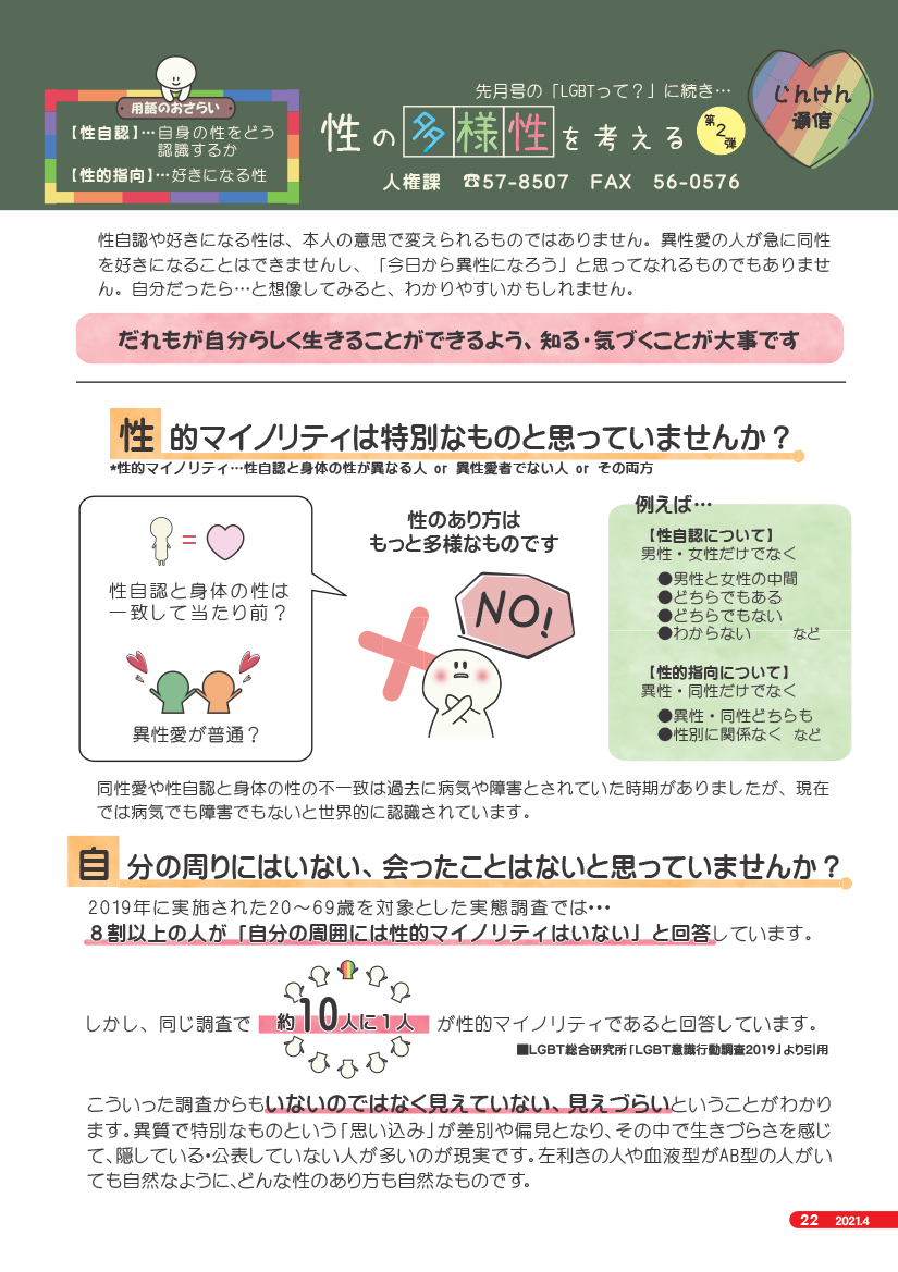 2021年度4月号じんけん通信